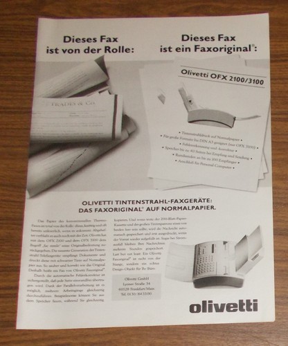 Seltene werbung olivetti ofx - olivetti,
